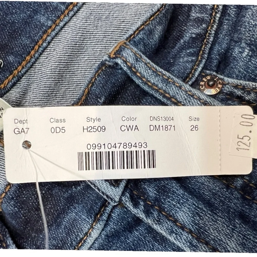 J. Crew high rise distressed vintage straight jean in coastline size 26 NWT